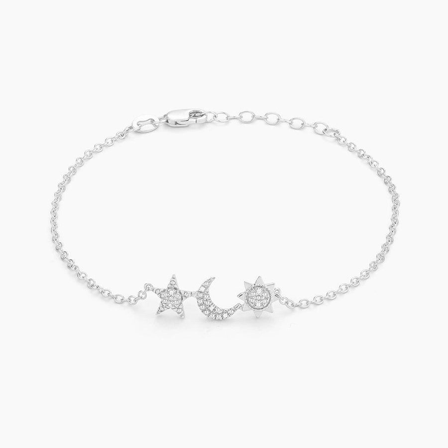 Mixed Gold Sun Moon & Star Birthstone Bracelet | Posh Totty Designs