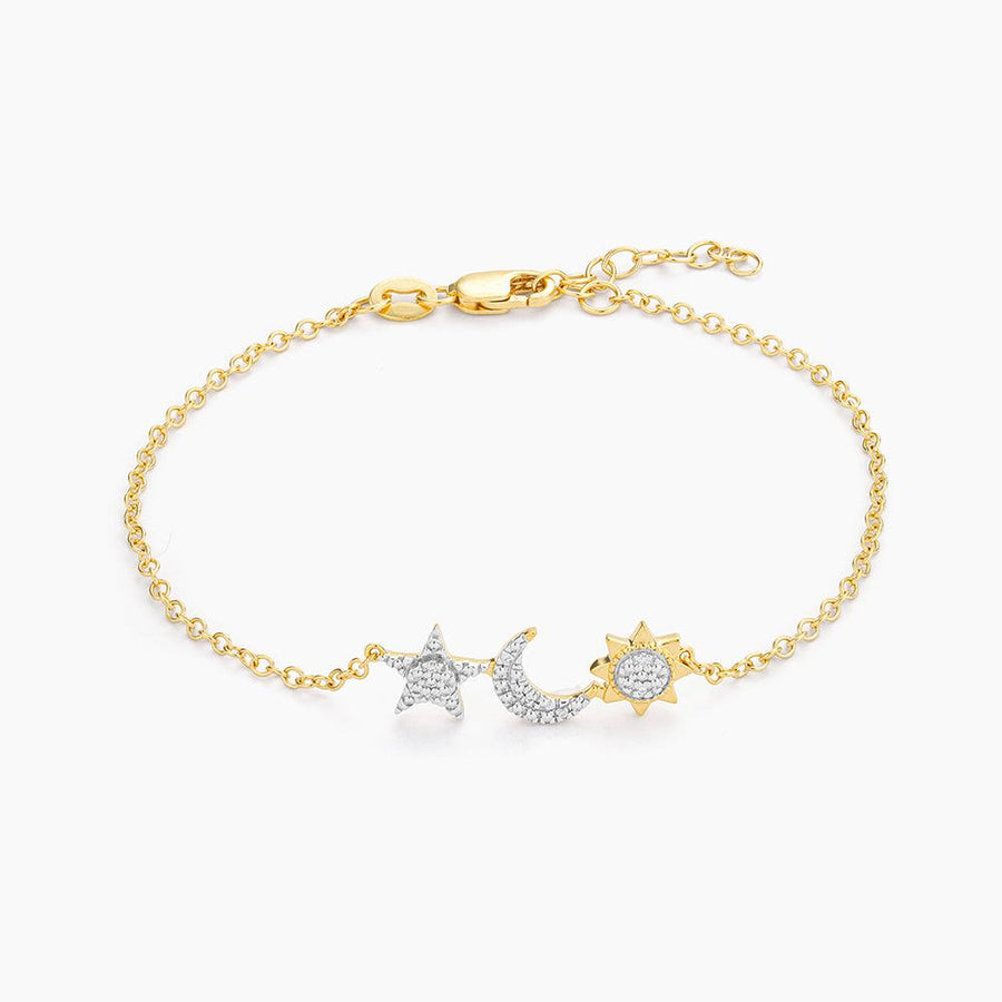 Textured Mixed Gold Sun Moon & Star Bracelet | Posh Totty Designs | Wolf &  Badger