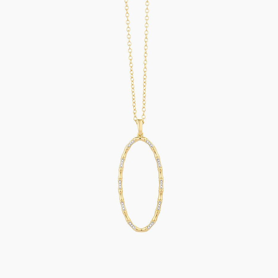 Bamboo Oval Pendant Necklace - Ella Stein 